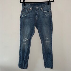 Levi's Premium 512 Distressed Slim Taper Denim Jeans Size 29